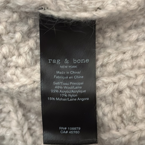 NWT rag & bone Brody Turtleneck Cable Knit Boxy Sweater Wool Angora blend Sz S - Picture 8 of 10